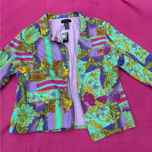Ashley Stewart Multicolor Patterned Blazer